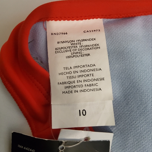 NWT! Nike Black/White/Red One Piece Swimsuit Size 10 - Picture 6 of 6